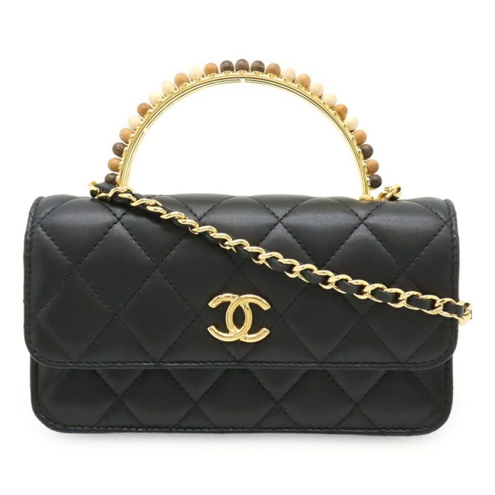Chanel Matelasse Coco Mark Leather Handbag